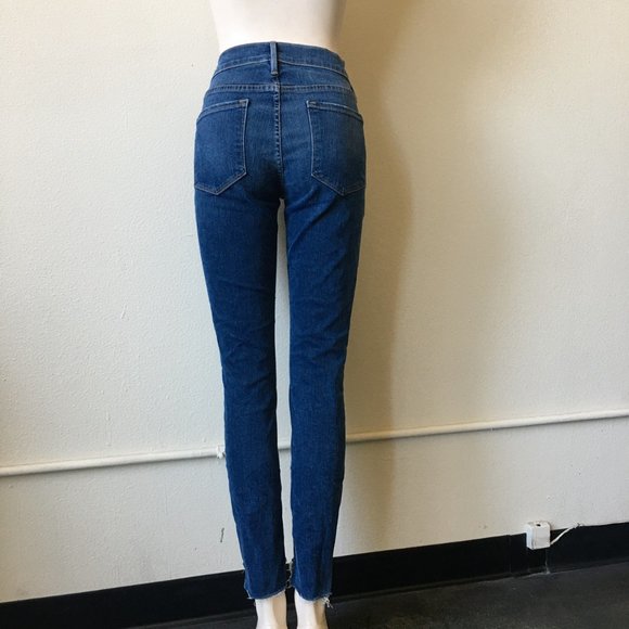 FRAME Le Skinny de Jeanne Raw Stagger-Hem Jeans - Picture 2 of 4